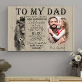 An meinen Vater – Der ewige Held, personalisierte Leinwand von Tochter